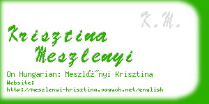 krisztina meszlenyi business card